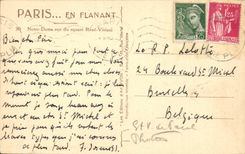 Paris - 4 - Notre Dame - Vue du Square Rene Vivani CPA 