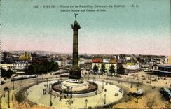 Paris - 11 - the Place Bastille - Column of July - CPA