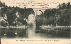Paris - 19 - Park of the Chaumont Hillocks - the Brick Bridge - CPA
