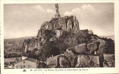 Puy - the Rock Crow and Our lady of France - CPA