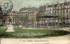Paris - 11 - Parmentier Public garden - CPA Kiosk