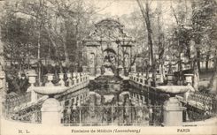 Paris - 6 - Garden of Luxembourg - Fountain of Medicis - CPA