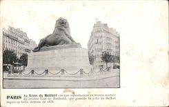 Paris - 14 - the Lion of Belfort - CPA