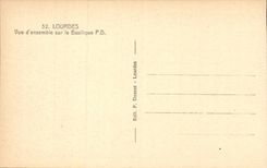 Lourdes - Basilica - Overall picture - CPA