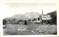 Lourdes - the Basilica and the Peak of Jer CPA