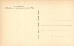 Lourdes - the Basilica and Interallied Monument CPA