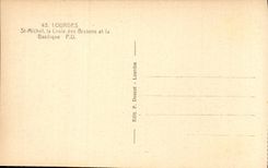 Lourdes - St Michel the cross of Breton and Basilica CPA