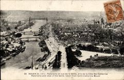 Rouen - Panorama and sight of the Seine - CPA