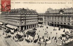 Paris - 8 - the Hotel Terminus and Train station Saint Lazare CPA