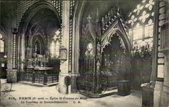 Paris - 5 - Church St Etienne of the Mount - the Tomb of Saint Genevieve - CPA