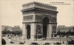 Paris - 8 - the Place of Etoile taken Hotel Beautiful Site - CPA