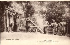 Lourdes - IX Station of Martyrdom CPA