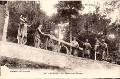 Lourdes - VII Station of Martyrdom CPA