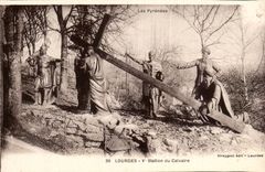 Lourdes - V Station of Martyrdom CPA