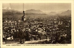 Grenoble - die Mitte des vilke - das Teleferic und die Berge von Trieves CPA