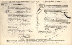 CPA Paris Fac simile des actes authentiques Requisition de la force armee por assurer l'execution de Marie Antoinette 