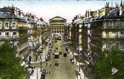 Paris - 9 - Place de l'Opera - vue prise du Grand Hotel du Louvre - CPA 