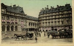 Paris - 8 - Station Saint Lazare - horse - horse - CPA