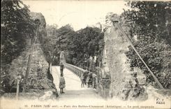 Paris CPA Park of the Chaumont Hillocks the suspended bridge