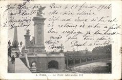Paris CPA the bridge Alexandre III