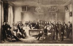 CPA Musee de VErsailles Une lecture faite par Andrieux au foyer de la Comedia Francaise