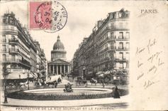 Paris CPA View of the Street Soufflot and the Pantheon