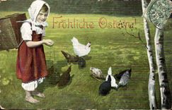 CPA Phantasie Frohliche Ostern Kind Ostern Ostern