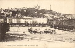 CPA Lyon Places Bellecour and slope of Fourviere