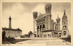 CPA Lyon Basilica of Fourviere and the metal tower