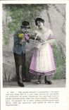 Fantaisie - Couple - Oui Grand Monstre a moustache - CPA 