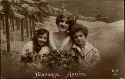 Fantasy - Femmet and Enfants - Mother and children - Happy Year - CPA