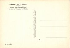 Paris - 8 Avenue des Champs Elysees and Arc de Triomphe - Etoile - CPA