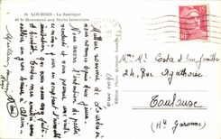 Lourdes - the Basilica and the War memorial - CPA