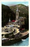 Lourdes - the Basilica and Gave - CPA
