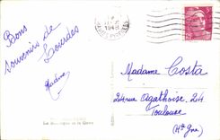 Lourdes - the Basilica and Gave - CPA