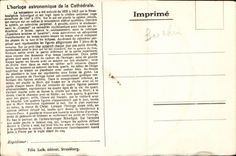 CHART has SYSTEMEStrasbourg - Strassburg - the Clock - Astronomical - illustration - color - CPA