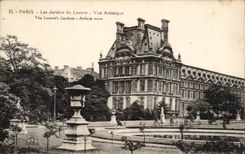 Paris - 1 - Les Jardins de Louvre - Vue Artistique CPA 