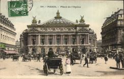 Paris - 9 - Place de l'Opera - cheval - horse - beautiful card CPA 