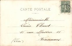 Fantaisie - Couple - The offering of a little flower - CPA 