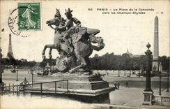 Paris - 8 - Place of the Harmony - towards the Champs Elysees Eiffel Tower - CPA