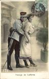 Militaria - Stimmung - Glamor der Uniformen - Frau und Soldat CPA