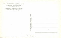 Paris CPA St Julien Poor the church and the old garden of the viel Hotel God