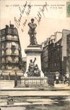 Paris CPA Statue of Etienne Dolet places maubert