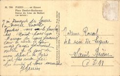 Paris CPA Places Denfert Rochereau Lion of Belfort