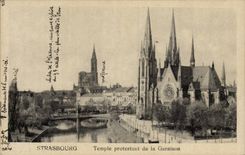 CPA Strasbourg Temple protesting of the garrison