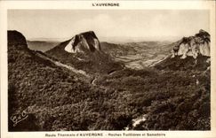 CPA thermal Road of Auvergne Tuillieres Rocks and Sanadoire