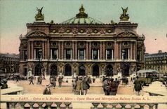 Paris CPA Opera et station de metro