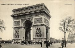 Paris CPA Places and Arc de Triomphe of star