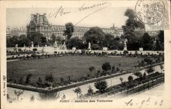 Paris CPA Jardins des Tuileries Louvre