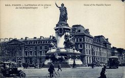 Paris CPA Statue and places it Republic